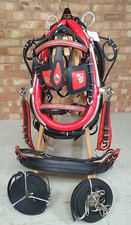 Trade Pony horse driving Harness with 20 inch collar and breastplate black red
