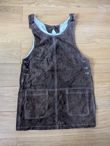 Vintage brown suede leather - brown,