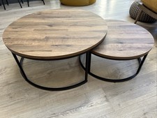 Bronx Dark Oak Nest Of 2 Round Tables / coffee tables (Next)