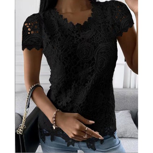 Womens lace short sleeve - womens,