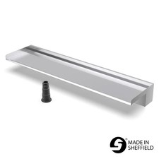 700mm Stainless Steel Waterfall Water Blade Cascade 130mm Spout - Bottom Inlet