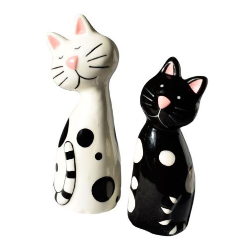 Black white cats ceramic - black, &