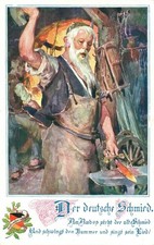 AK, The German Blacksmith - The old blacksmith stands at the anvil (AB)70443