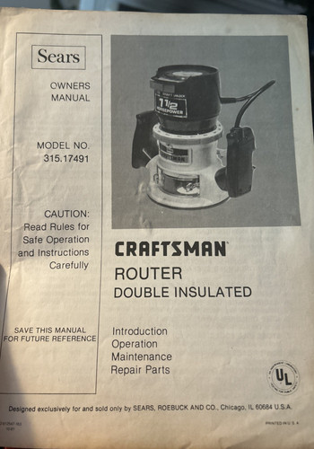 Sears craftsman router double - craftsman,