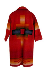 Vintage Woolrich Women's  Southwest Aztec Navajo Wool Blanket Trench Coat