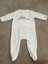Carrement Beau Baby Babygrow 6 Months Soft Velour White Sheep Design