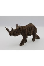Hand Carved Wooden Rhino