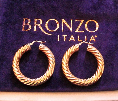 Bronzo italia textured hoop - bronzo, 3d