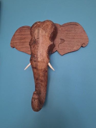 Hand carved wooden elephant - wooden,