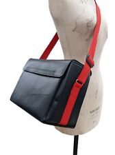 Vintage Messenger Bag Black Box Shoulder Man Case Leather style Hilmar organiser