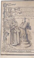 Christmas in medieval England -  greetings post card 1911