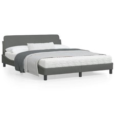 Bed Frame Dark Gray Polyester