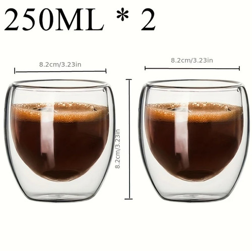 6pcs double wall glass - 2/4/6pcs,