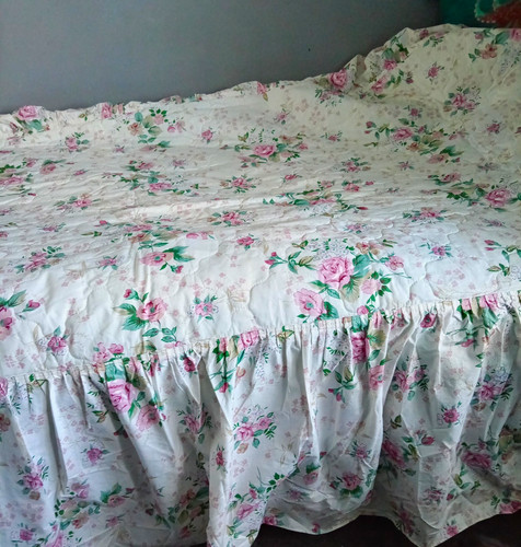 Two quilted ruffled floral - ruffled,