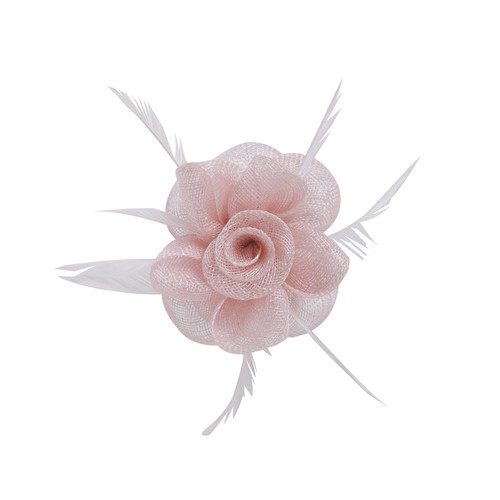 Small sinamay flower - small, feathers