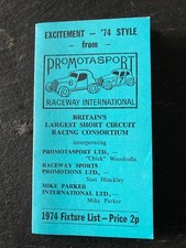Banger Racing Stock Car Mini Rods Anglia Rods 1974 fixture card PROMOTASPORT