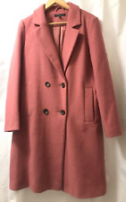 Next Emma Willis coat autumn winter pink long contains wool double breasted