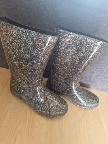 Sparkly long welly boots size - long,