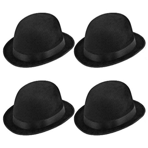 Black velour bowler hat - 4,