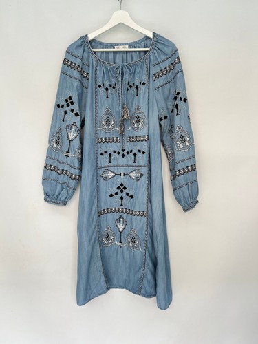 Zara boho embroidered chambray - boho,