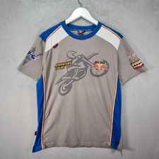 Red Bull Kini Motocross Shirt Mens Large Grey Blue Motor Bikes Cycles