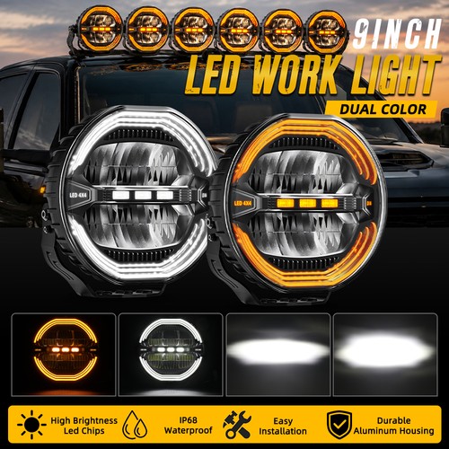 2pcs led black - black, round