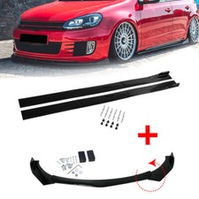 For VW Golf MK7 MK7.5 R GTI Front Bumper Lip Splitter Body Kit+78.7" Side Skirts