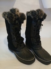KHOMBU Nordic 2 Ladies Waterproof WINTER BOOTS Suede Thermal BLACK GREY | UK 