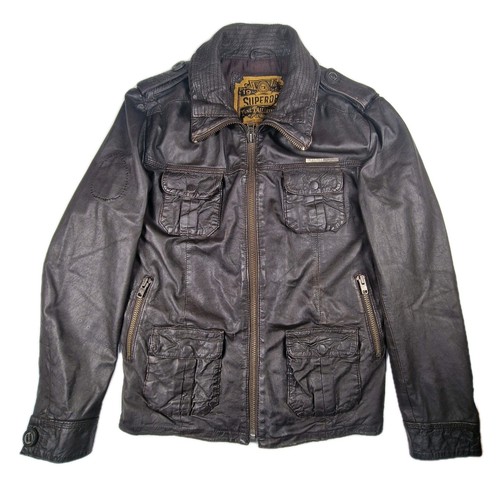 Superdry leather jacket mens - leather,