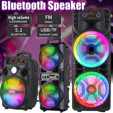 9000W Portable Bluetooth Speaker Sub woofer Heavy Bass Sound System Party & Mic