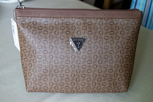 Guess brown make bag - guess,