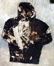 HERA Pullover Hoodie Size S Orange Graphic Tag - Distressed Black Streetwear
