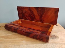 Vintage Handmade Burr Walnut Desk Pen Holder Stand Classic Edwardian Style Gift