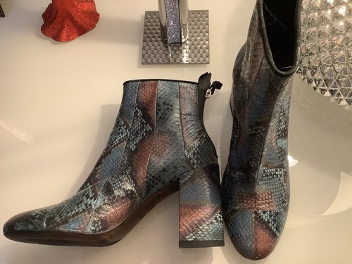 Leather turqoiuse snakeskin - leather,