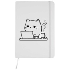 'Exhausted Cat Working with