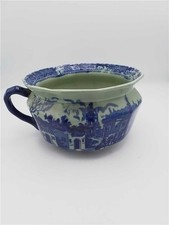 Victoria Ware Ironstone Blue and white vintage chamber Pot