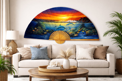 Hand painted tropical wall - hand,