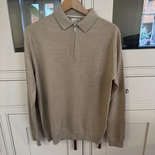 Moss bros merino wool polo - moss,