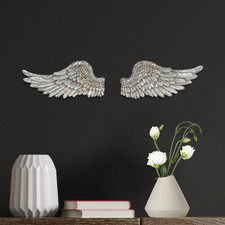 2pc Silver Angel Wings Wall