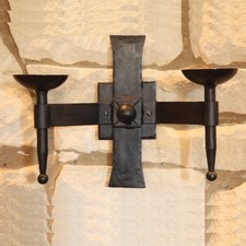 Rustic Iron candle holder old