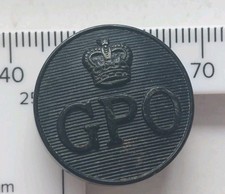 Bakelite GPO Black Button With Crest 1940s/1950s?