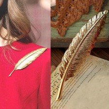 Vintage Alloy Feather Leaf
