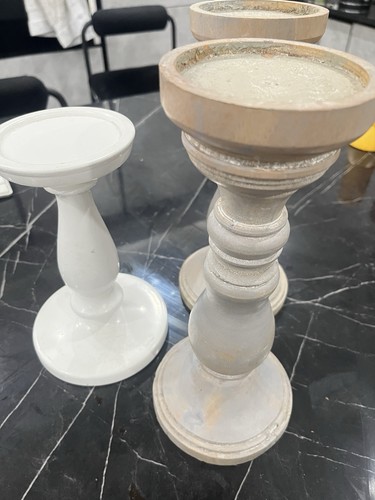 Set wooden candle - of, 3