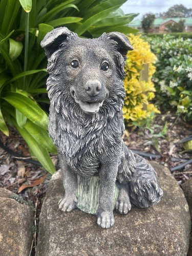 Concrete border collie garden - concrete,