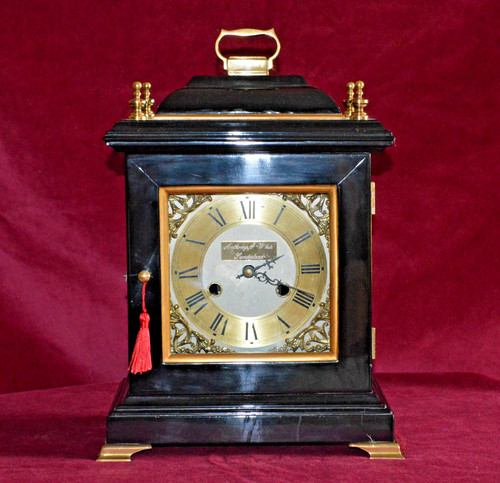 Vintage large ebonised - &, brass