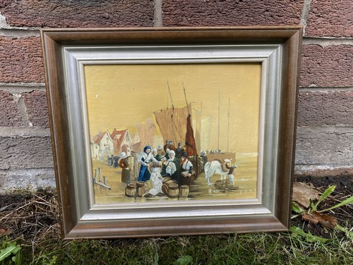 Vintage oil board painting - oil, on
