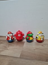 Playskool Firemen Weebles Bundle Of 4 - Yellow Dog Red Dog Hydrant & Crocodile 