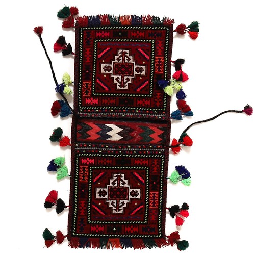 Vintage afghan saddle bag - afghan,