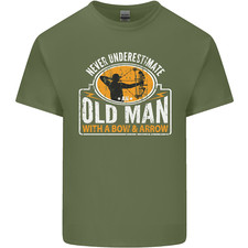 Old Man With a Bow & Arrow Funny Archery Mens Light Cotton T-Shirt