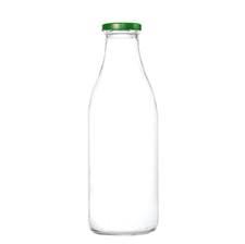 1L Glass Milk Bottle and Lid